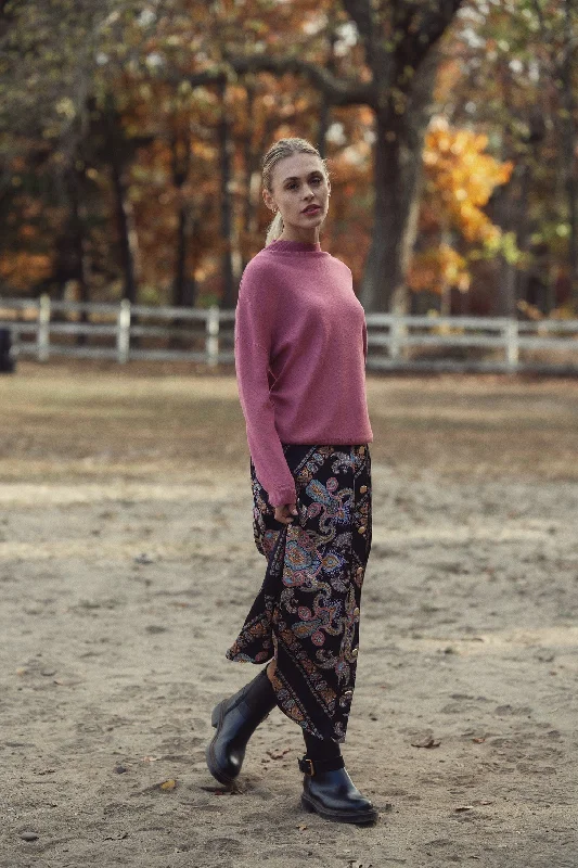 Asymmetrical Printed Skirt-Floral Paisley denim skirt stylish