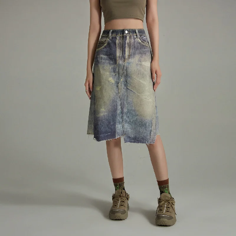 Unbalanced Skirt high waist skirt