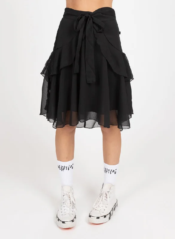 Federation Butterflies Skirt Black denim skirt classic