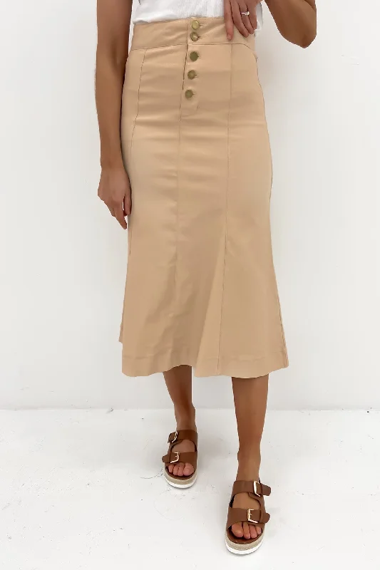 Halsey Midi Skirt Sand cashmere skirt soft