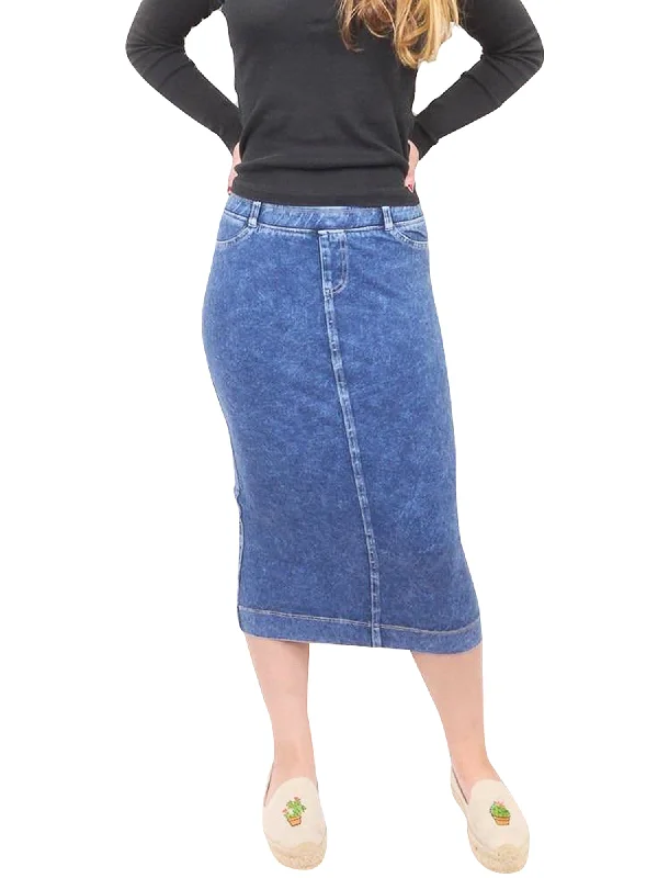 Hard Tail Midi Denim Pencil Skirt MWJ-105 low waist skirt