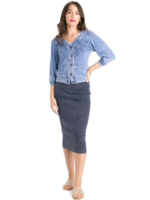 Hard Tail Midi Ribbed Pencil Skirt CS-104 cashmere skirt soft