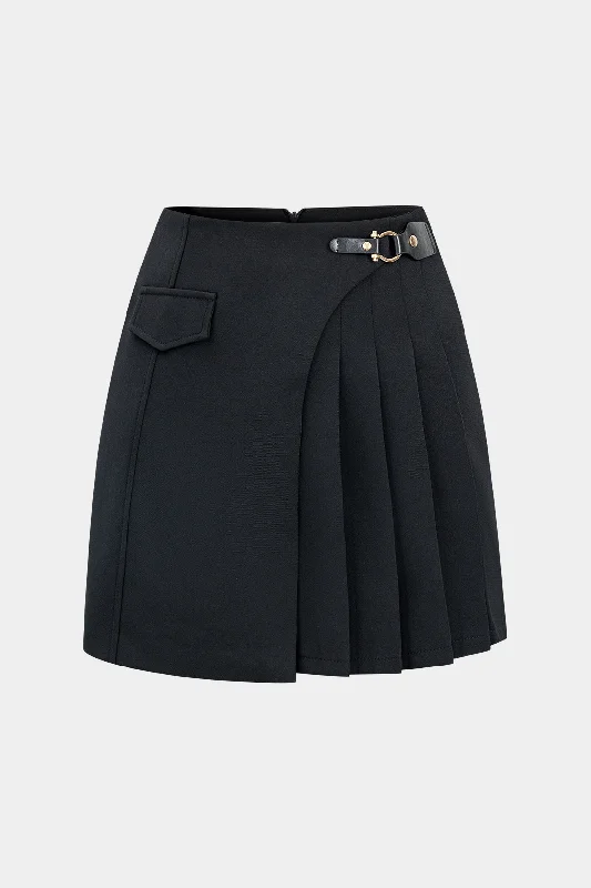 Asymmetrical Pleated High Waist Skirt lightweight skirt design