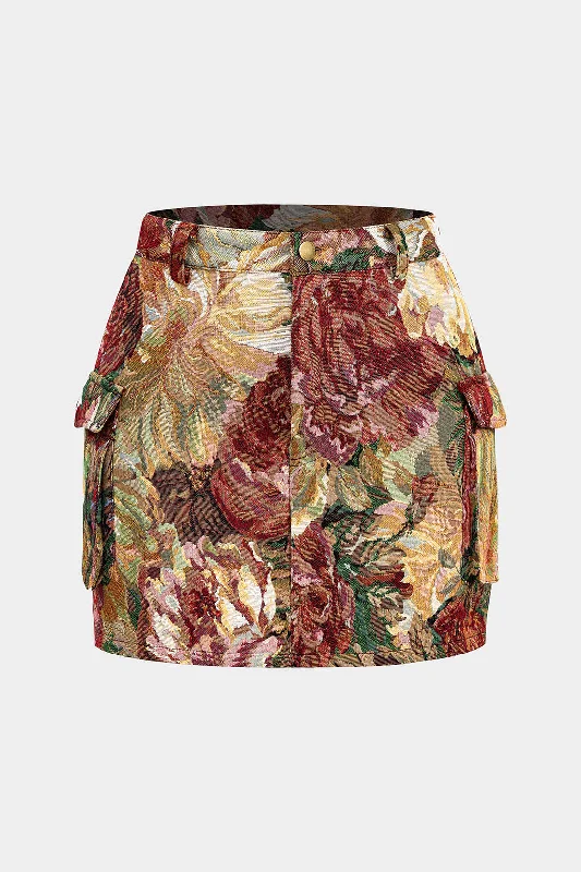 Jacquard Pocket Skirt modal blend skirt