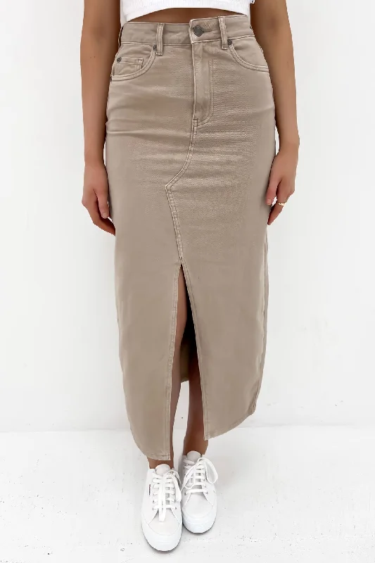 Pia Maxi Skirt Beige linen skirt relaxed