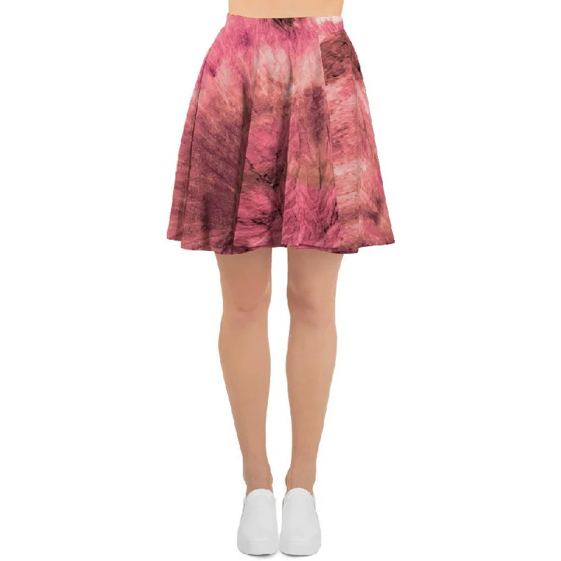 Pink Tie Dye Print Women's Skirt leather skirt modern