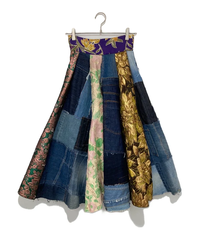 [Pre-owned] DOLCE & GABBANA Patterned Patchwork Skirt DK F4B2PD silk skirt luxurious