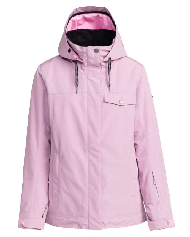 Roxy Women's Billie Technical Snow Jacket - Pink Frosting Faux Fur Fabric Real Fur Fabric Shearling Fabric