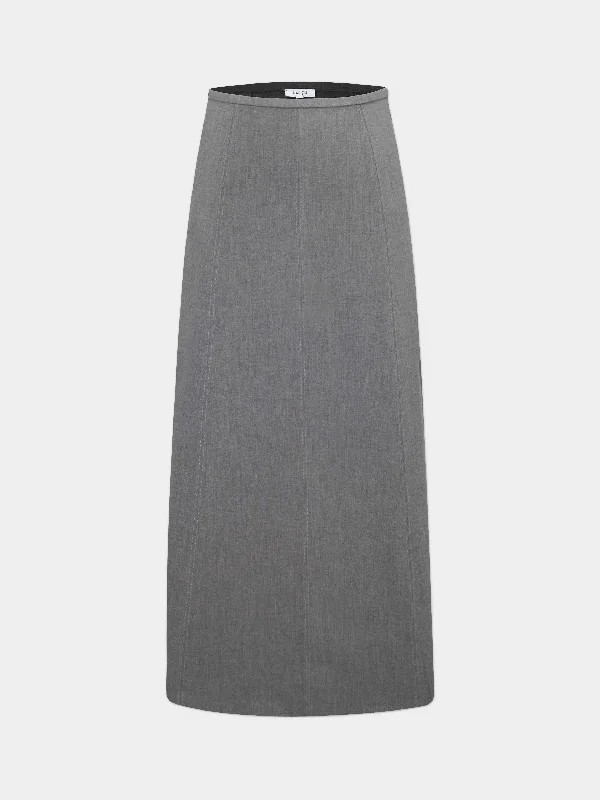 The Basic Flare Skirt 37"-Grey chiffon skirt lightweight